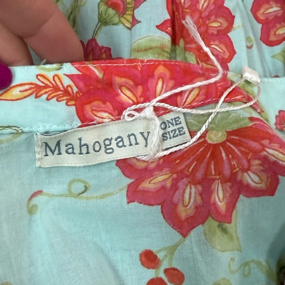 Mahogany Mint Floral Kaftan Maxi Dress One Size - Picture 3 of 13